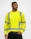 Picture of Forge FR MFRHVHNLY-4 MEN'S YELLOW HI-VIS  HENLEY TEE