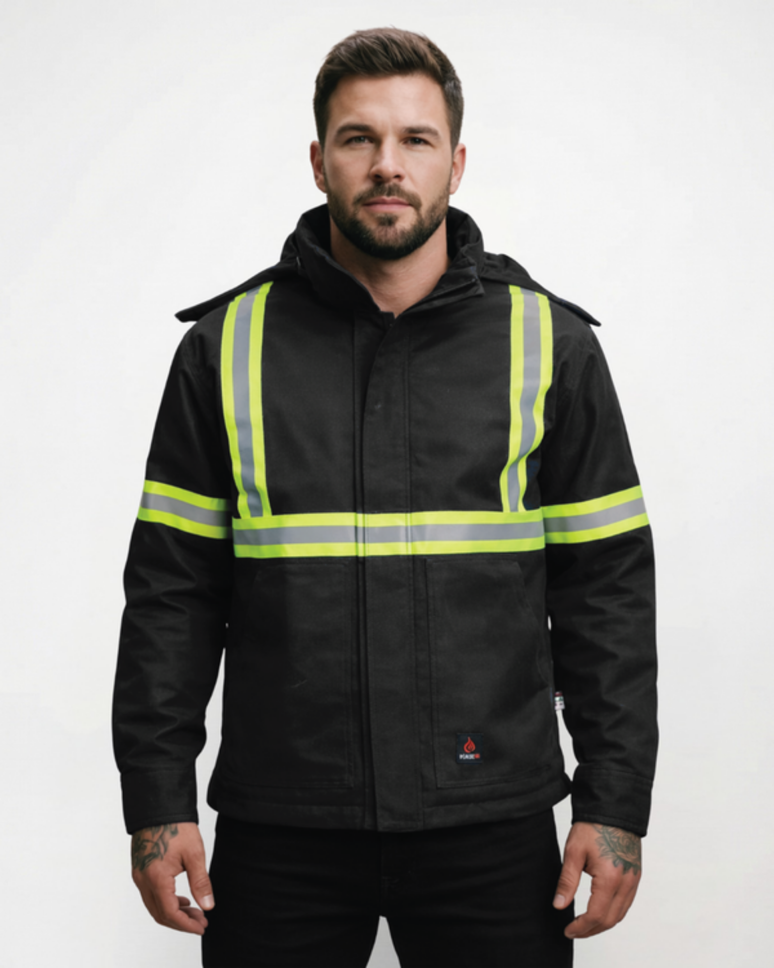 Picture of Forge FR MFRIJDHTP-006 MEN'S FR DUCK JACKET WITH DETACHABLE HOOD WITH TAPING