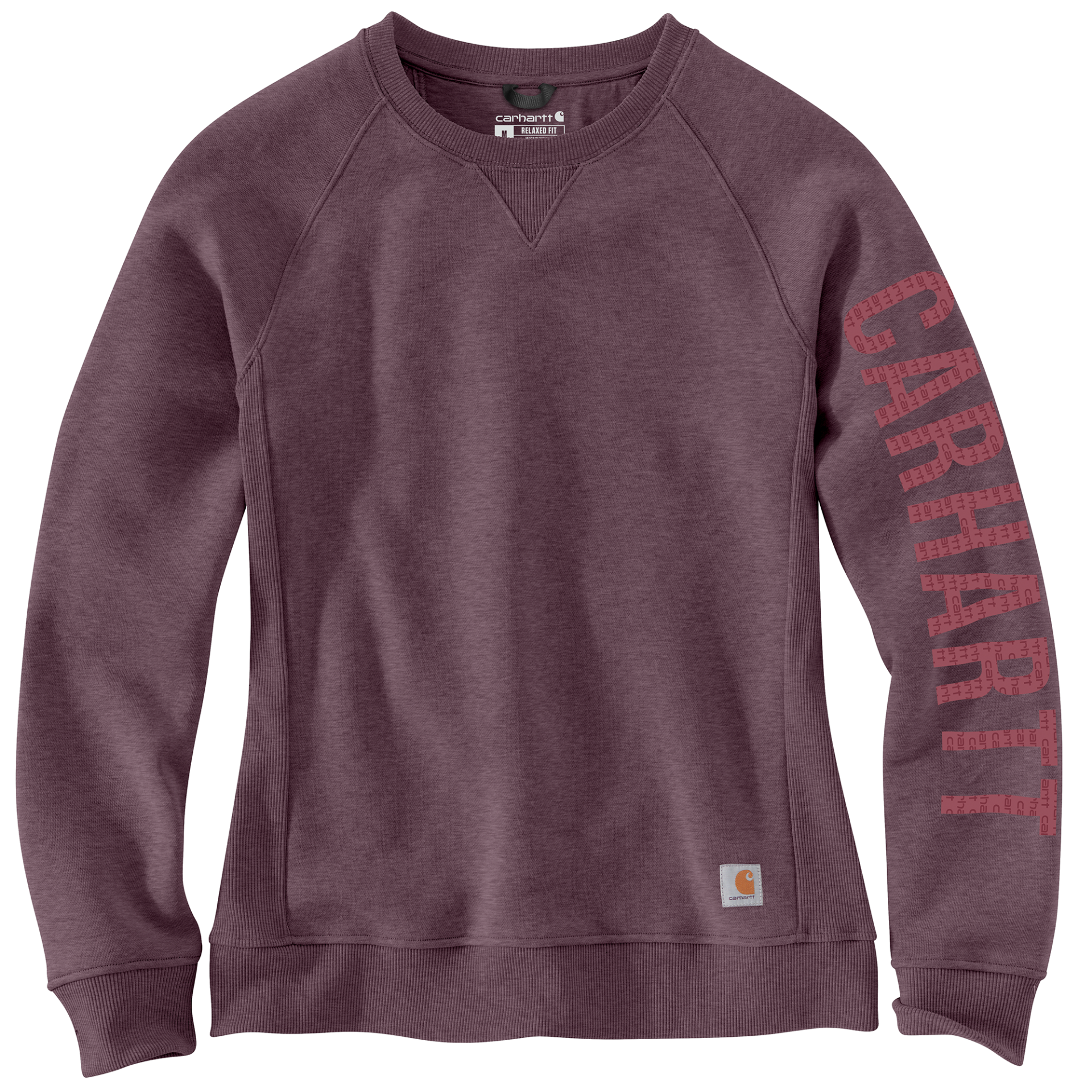 Picture of Carhartt 104410 Relaxed Fit Midweight Crewneck Block Logo Sleeve Graphic Sweatshirt