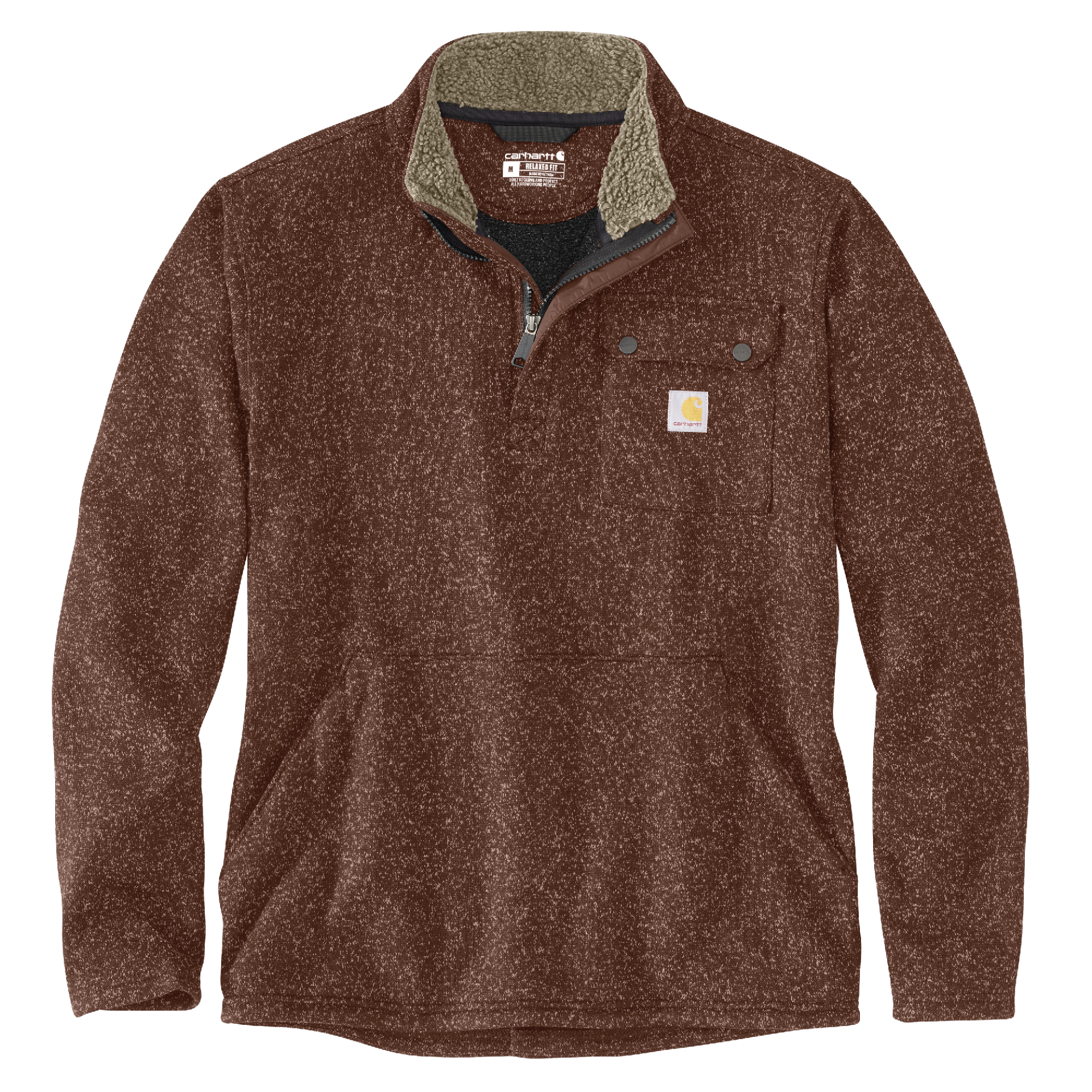 Picture of Carhartt 106378 Mens Relaxed Fit Midweight Quarter-Zip Pocket Sweater Fleece