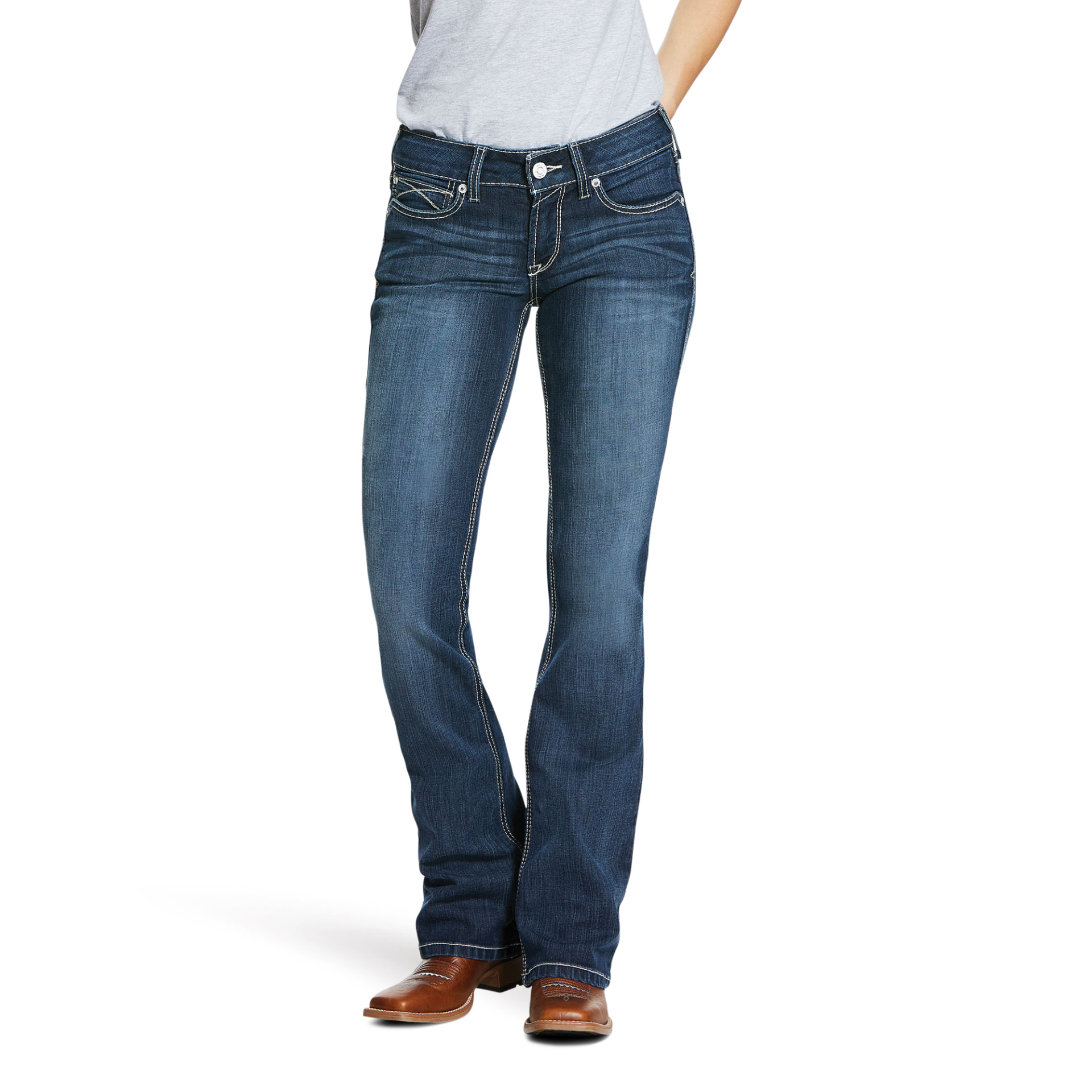 Picture of Ariat 10030259 R.E.A.L. Mid Rise Arrow Fit Stretch Shayla Boot Cut Jean