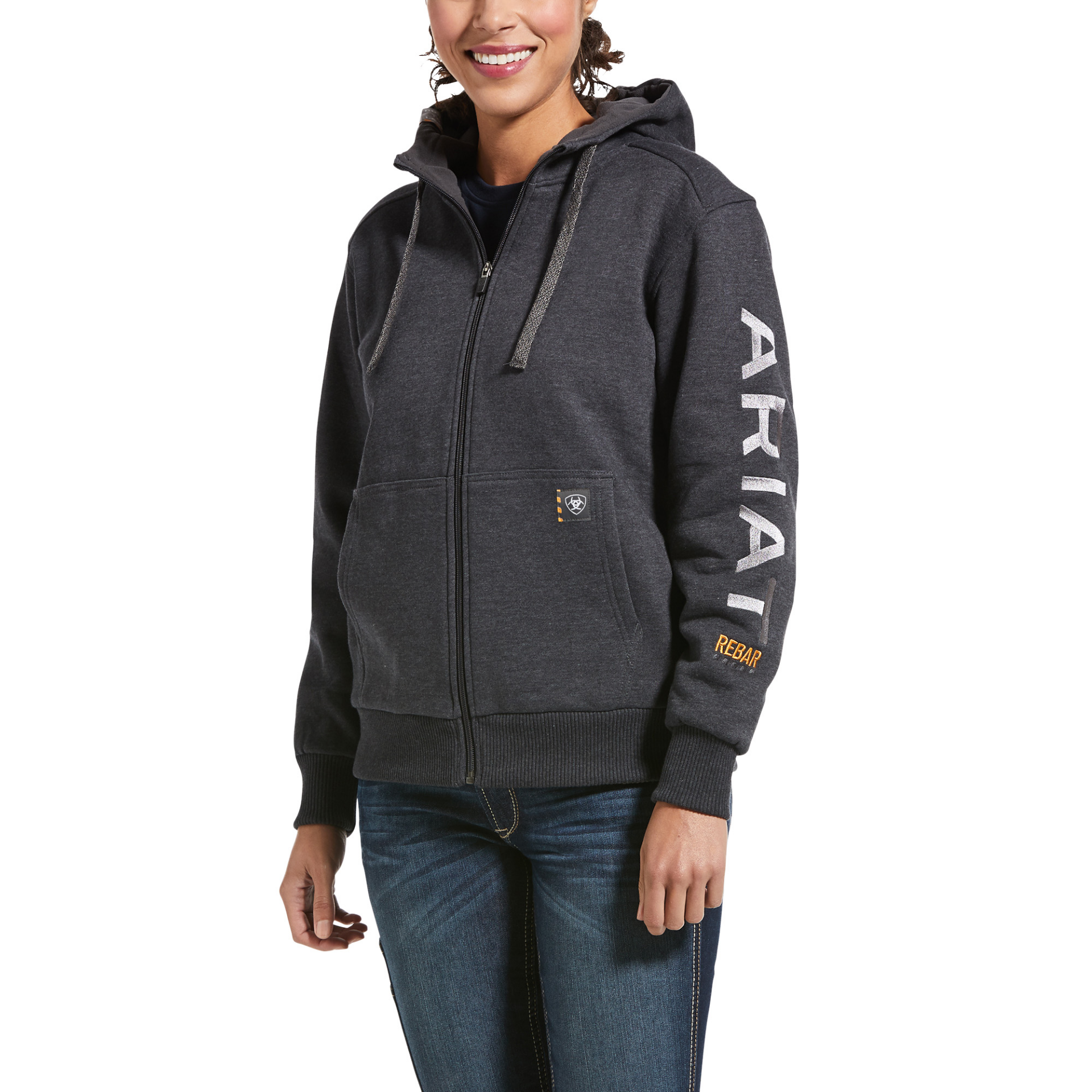 Picture of Ariat 10032910 Rebar All-Weather Full Zip Hoodie