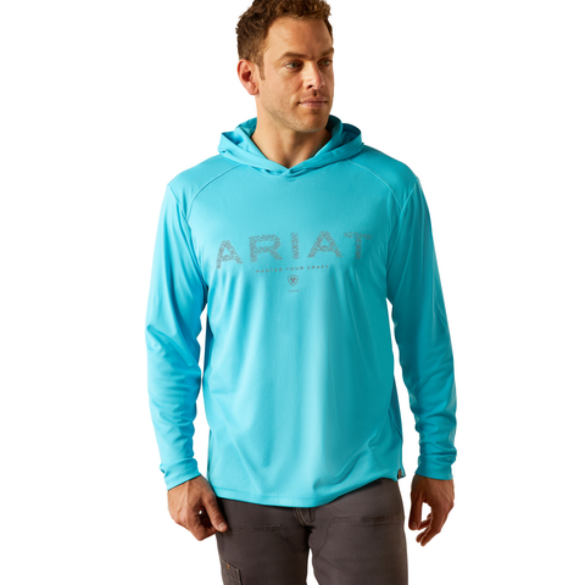 Picture of Ariat 10054422 Rebar Sunblocker Craft Hooded T-Shirt