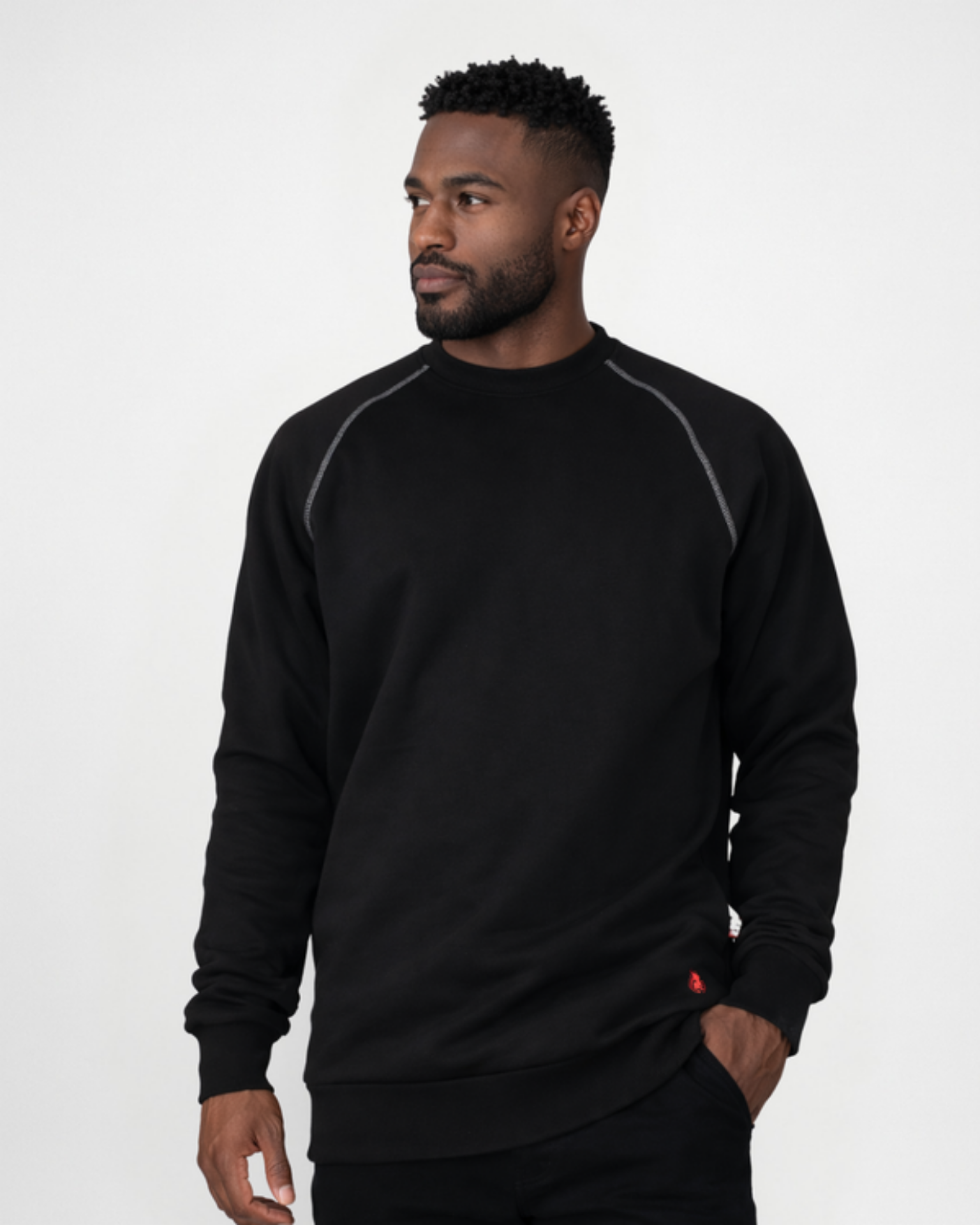Picture of Forge FR MFRTHCNT-1 MEN'S BLK FR THERMAL T-SHIRT WITH CONTRAST STITCHING