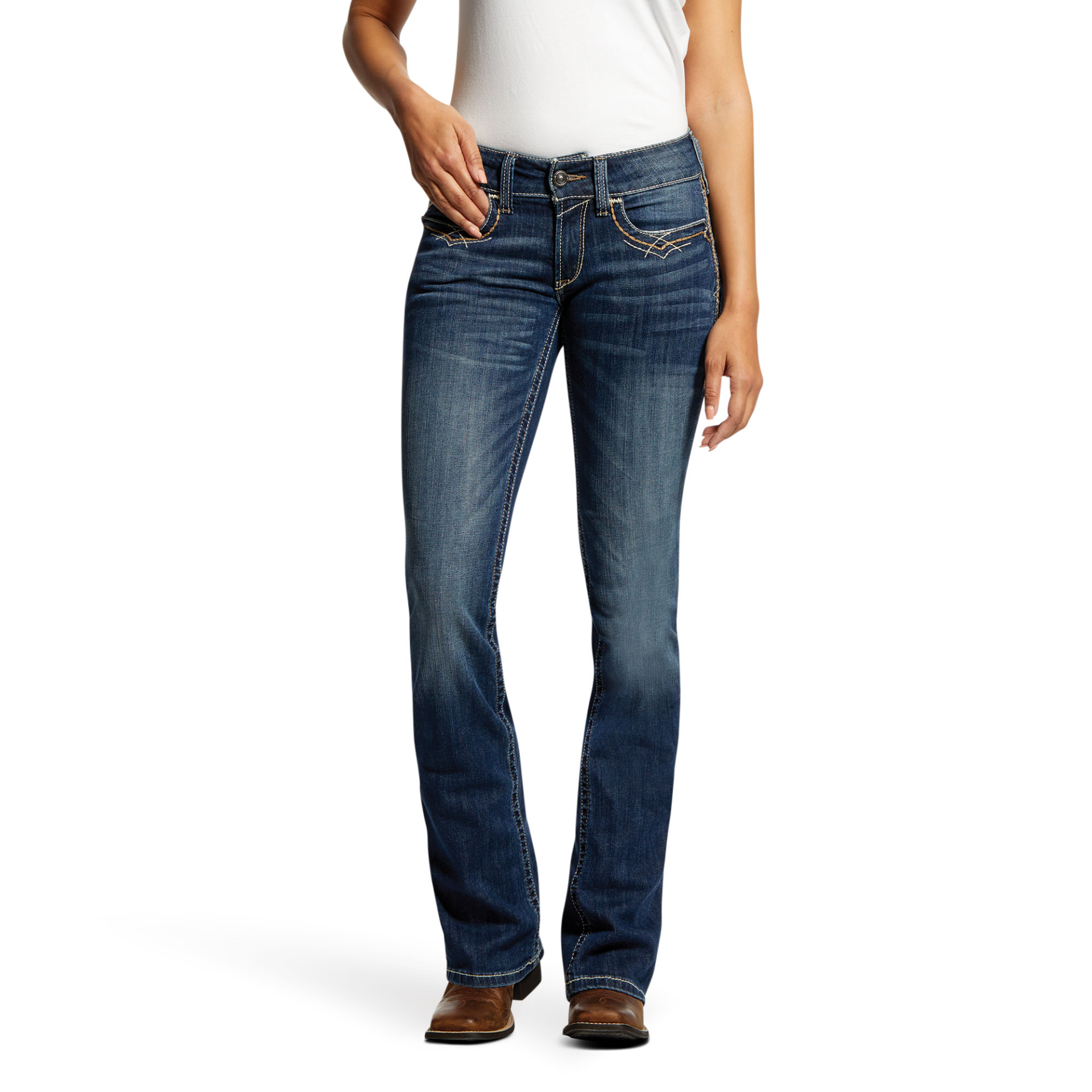 Picture of Ariat 10025286 Mid Rise Entwined Festival Boot Cut Jeans