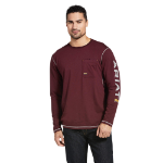 Picture of Ariat 10032963 REBAR WORKMAN LOGO LS T-SHRT