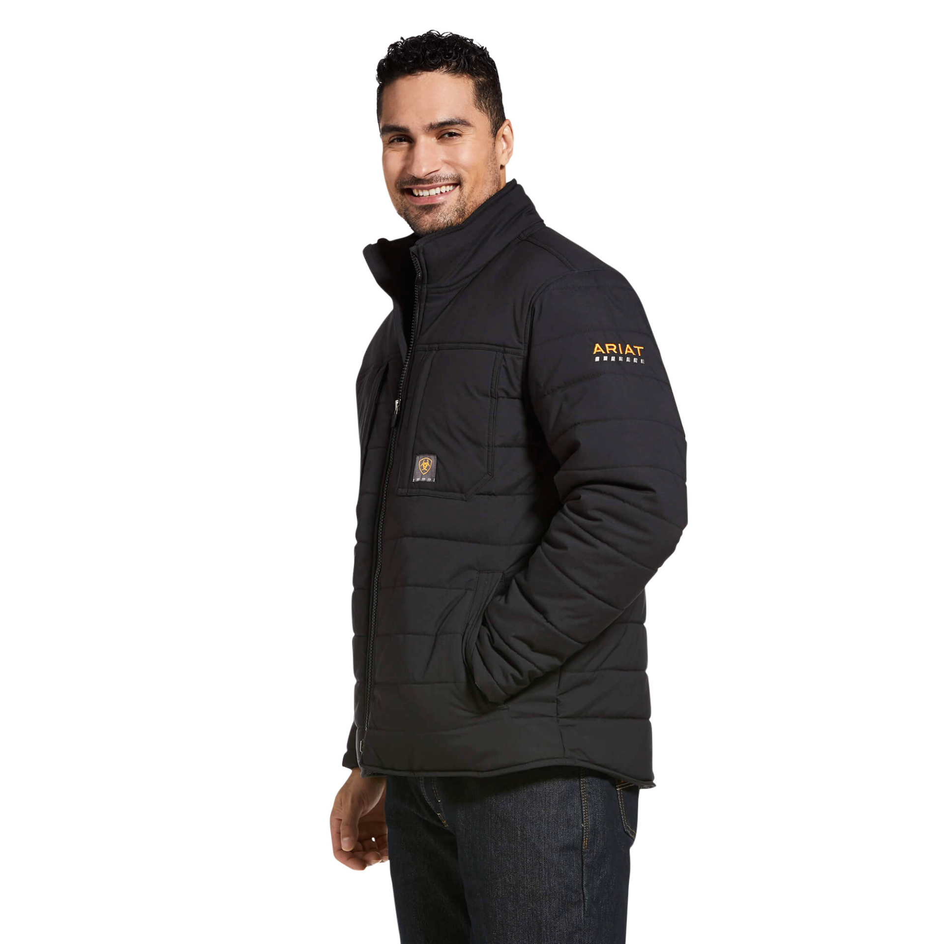 Picture of Ariat 10032975 REBAR VALIANT STRETCH CANVAS INS JKT