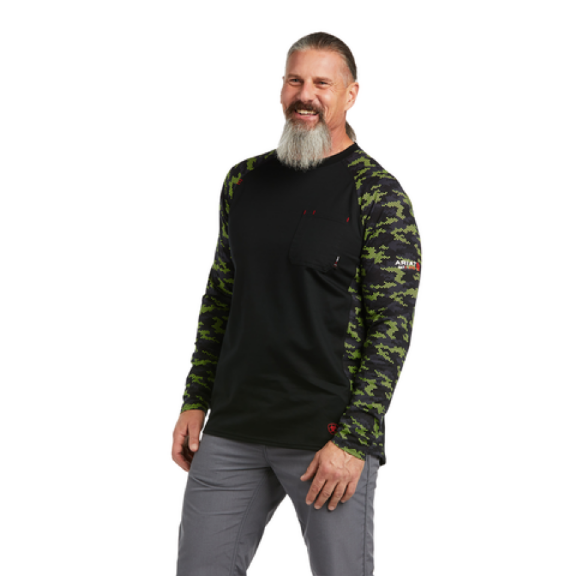 Picture of Ariat 10039165 FR AC Stretch Camo Baseball T-Shirt