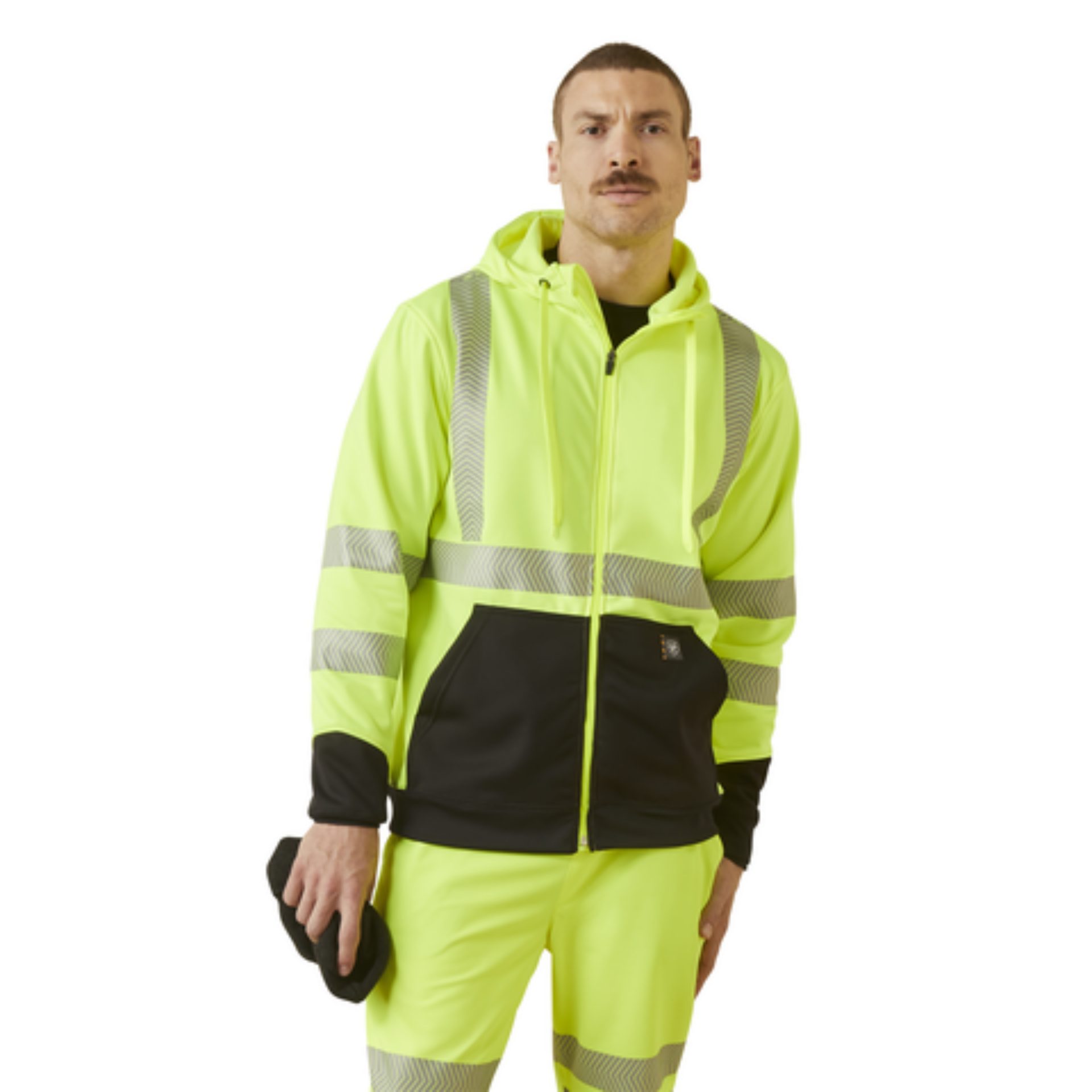 Picture of Ariat 10041796 Rebar Hi-Vis Full Zip Hoodie