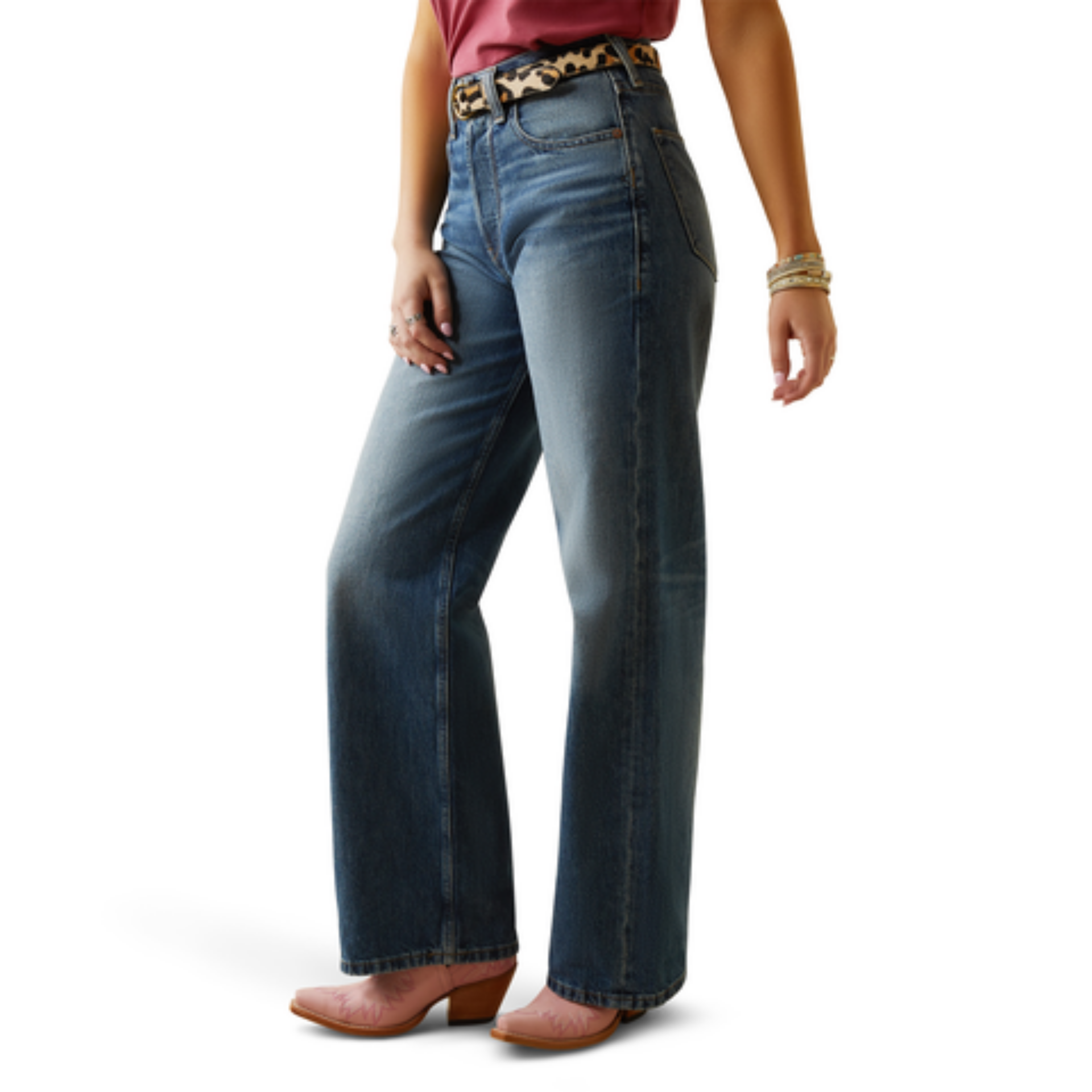 Picture of Ariat 10045189 Ultra High Rise  Tomboy Wide Jean