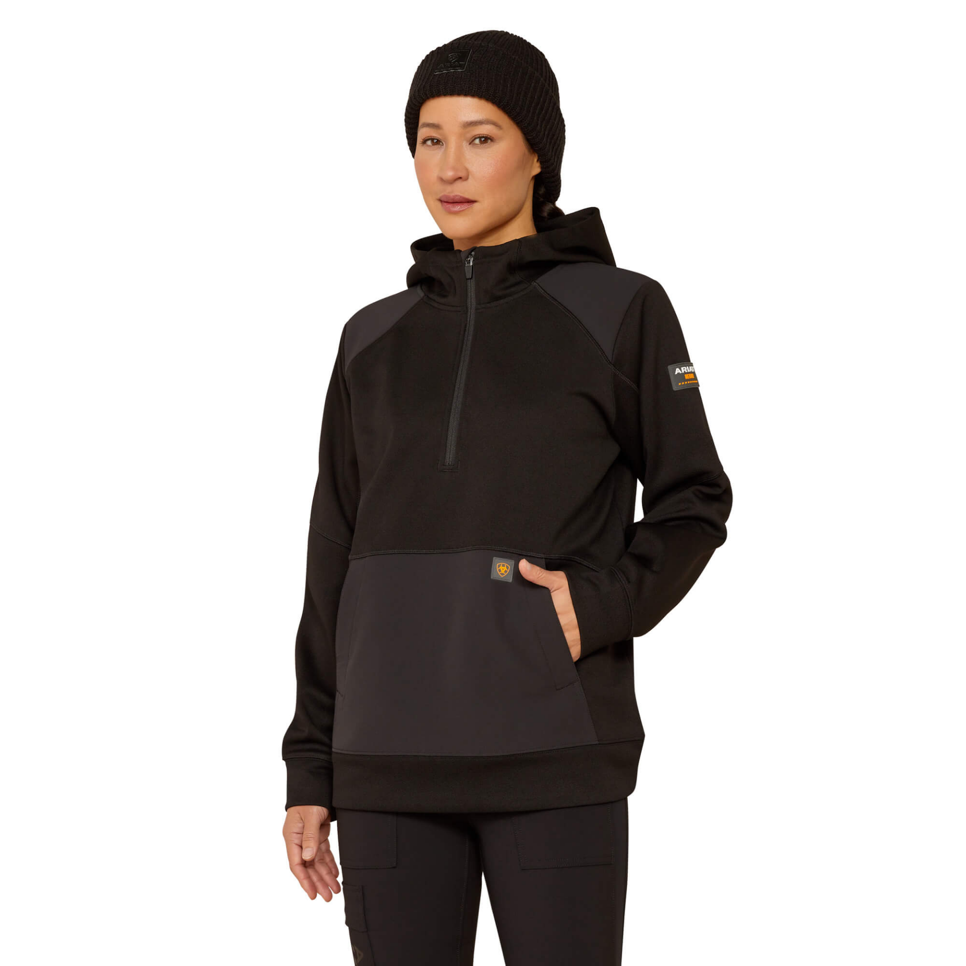 Picture of Ariat 10046378 REBAR WORKTEK REINFORCED 1/2 ZIP HOOD