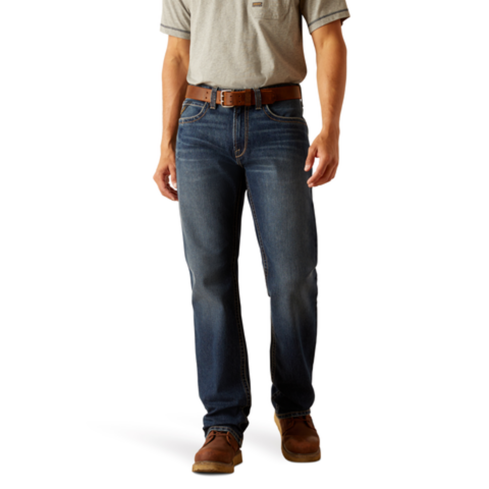 Picture of Ariat 10051854 Rebar M4 Relaxed Rail DuraStretch Boot Cut Jeans