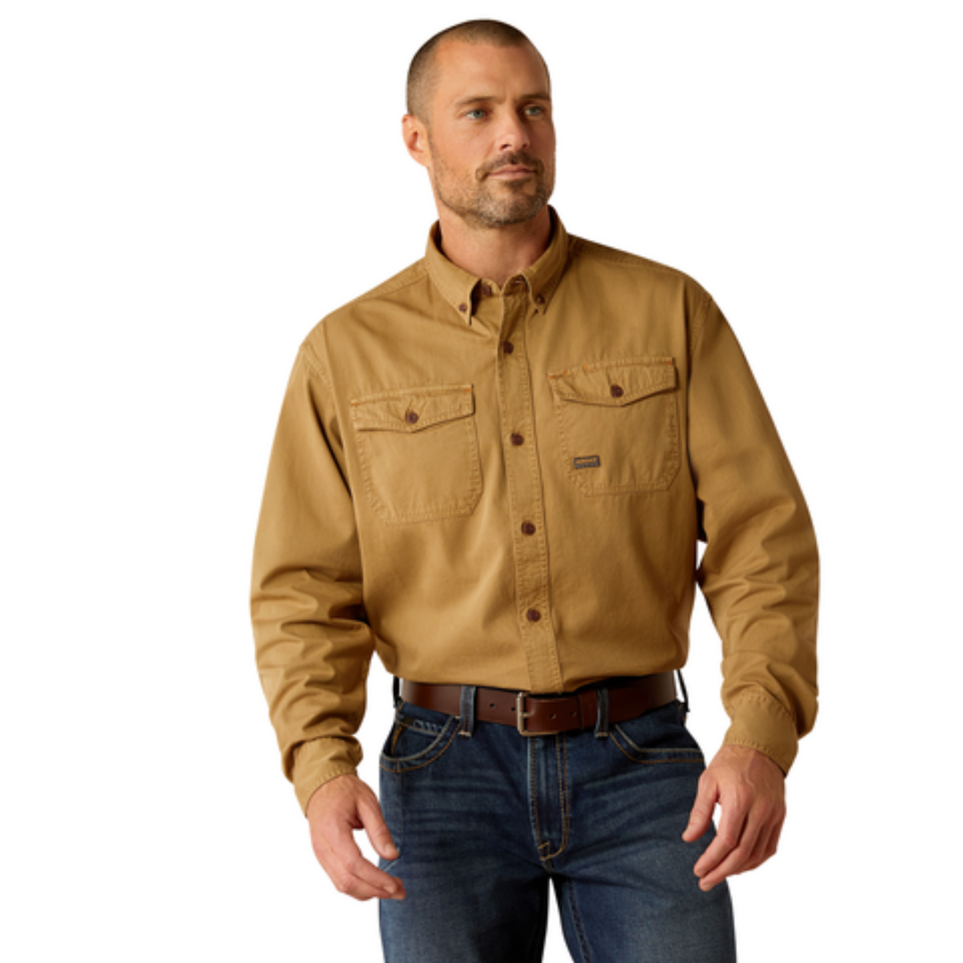 Picture of Ariat 10052940 Rebar Washed Twill   Work Shirt