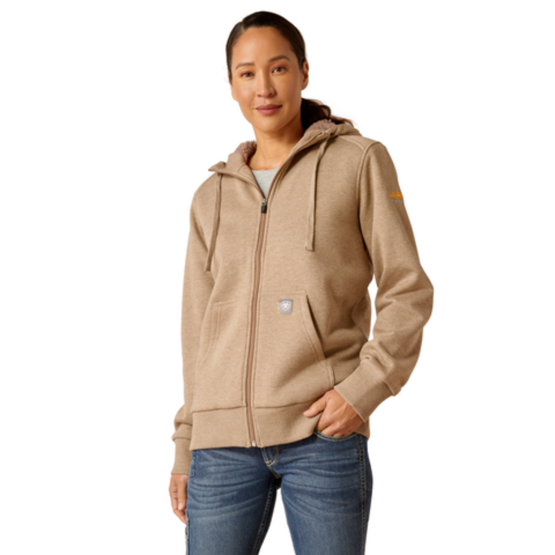 Picture of Ariat 10053065 Rebar All-Weather Sherpa Full Zip Hoodie