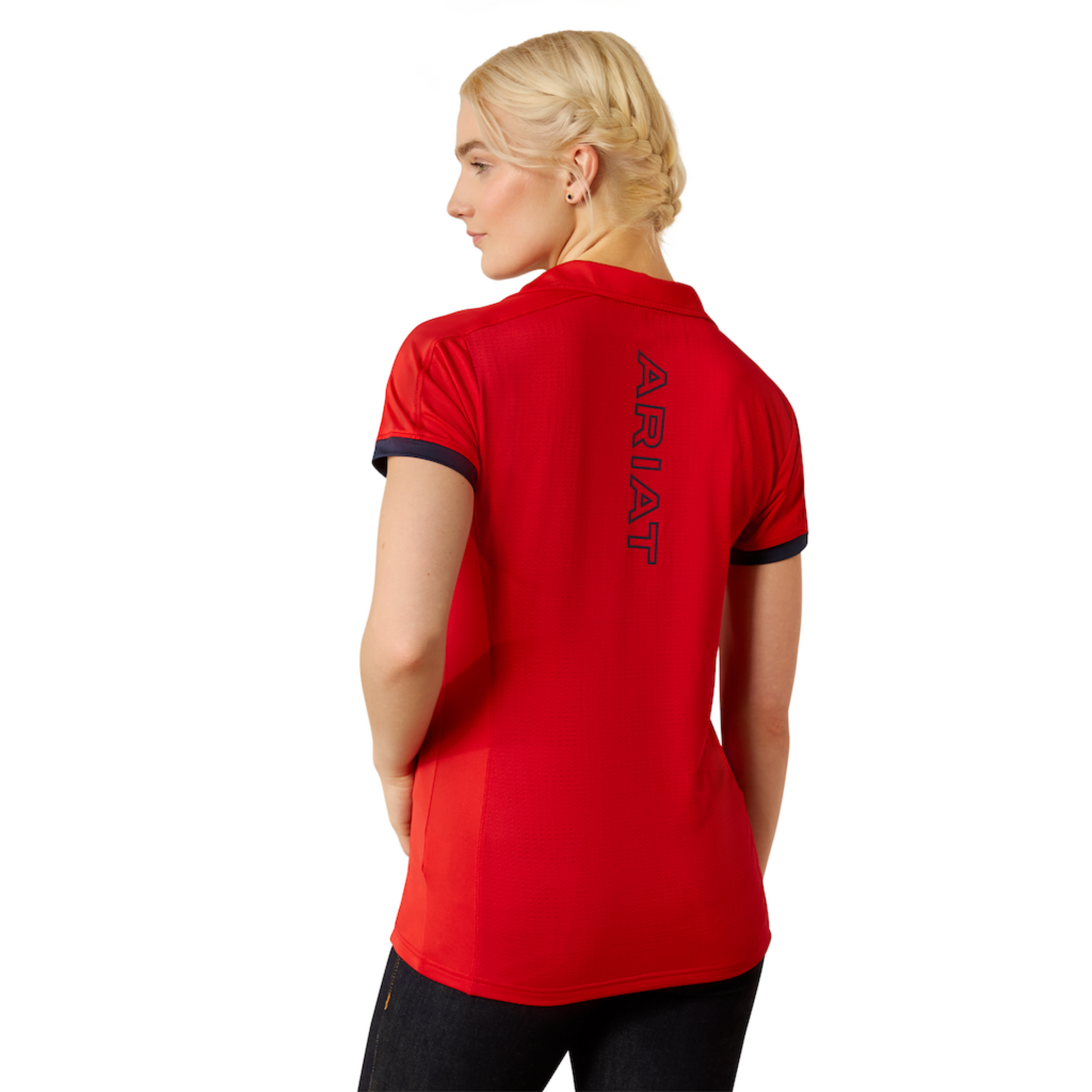 Picture of Ariat 10058542 Bandera Team 1/4 Zip Polo