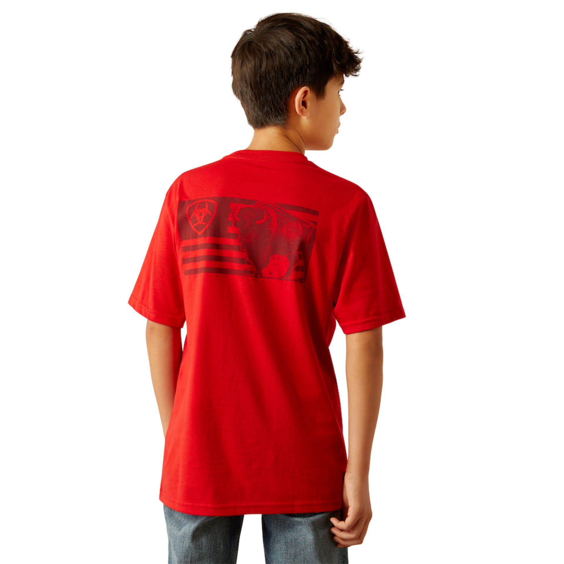 Picture of Ariat 10059050 Ariat Etched Buffalo LOF Flag T-Shirt