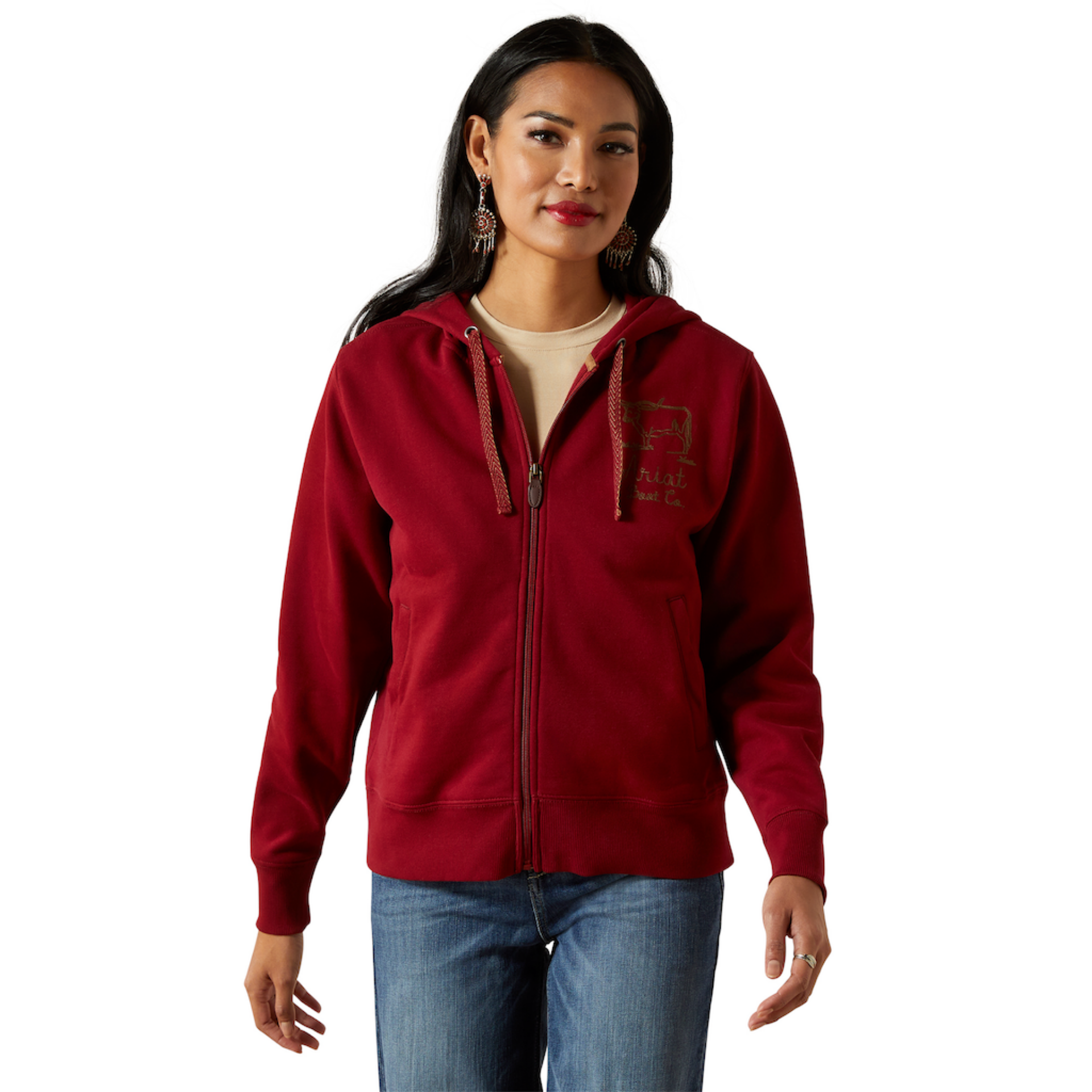 Picture of Ariat 10062398 Stitched Full Zip Hoodie