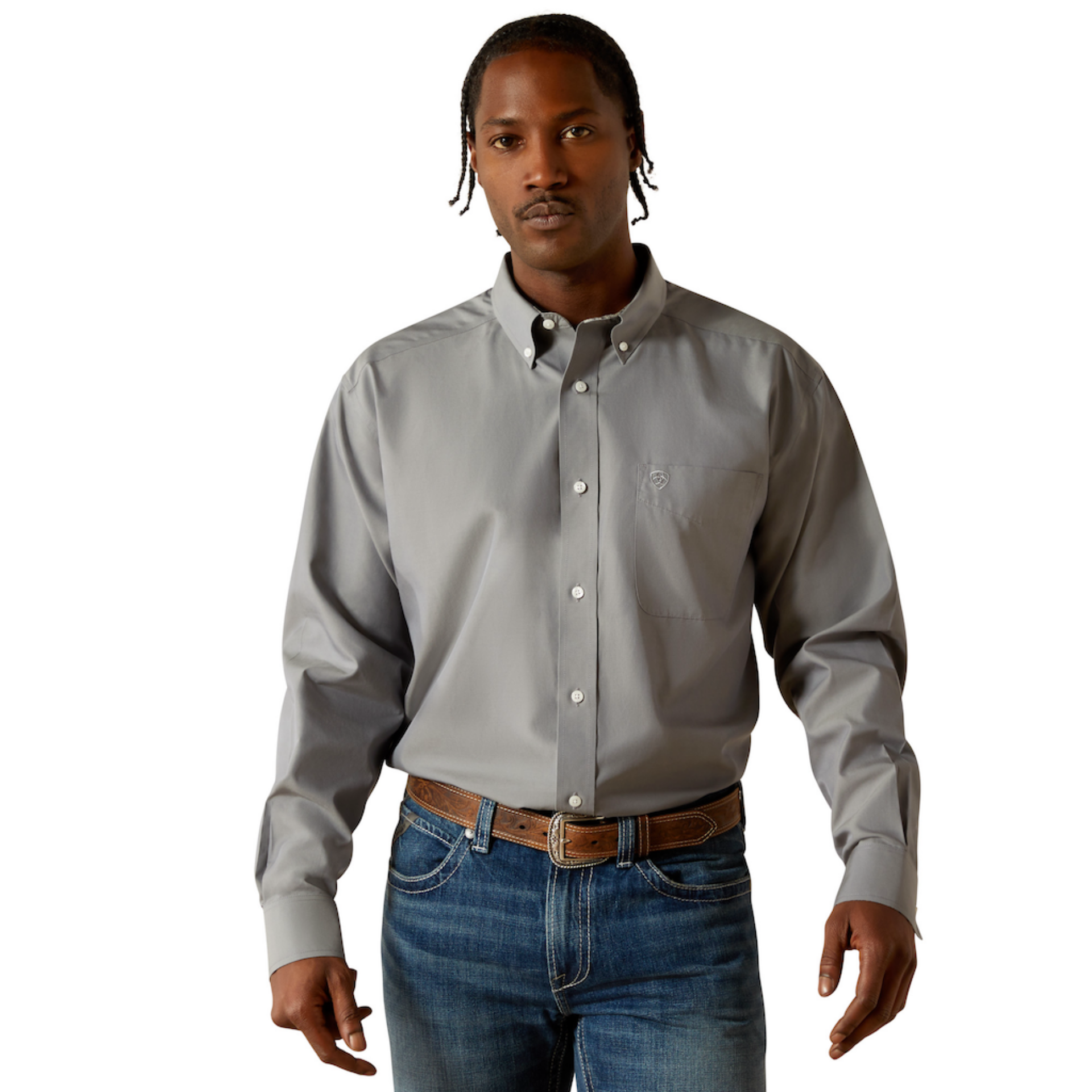 Picture of Ariat 10062526 Wrinkle Free Solid Pinpoint Oxford Classic Fit Shirt
