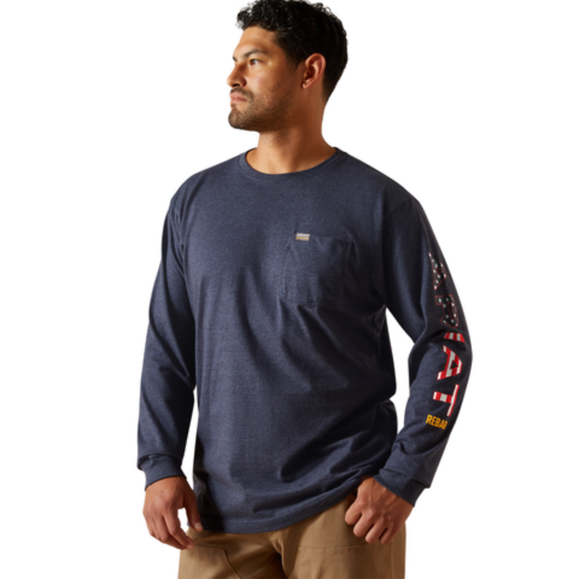 Picture of Ariat 10062755 Rebar Cotton Strong Standard Logo Pocket T-Shirt