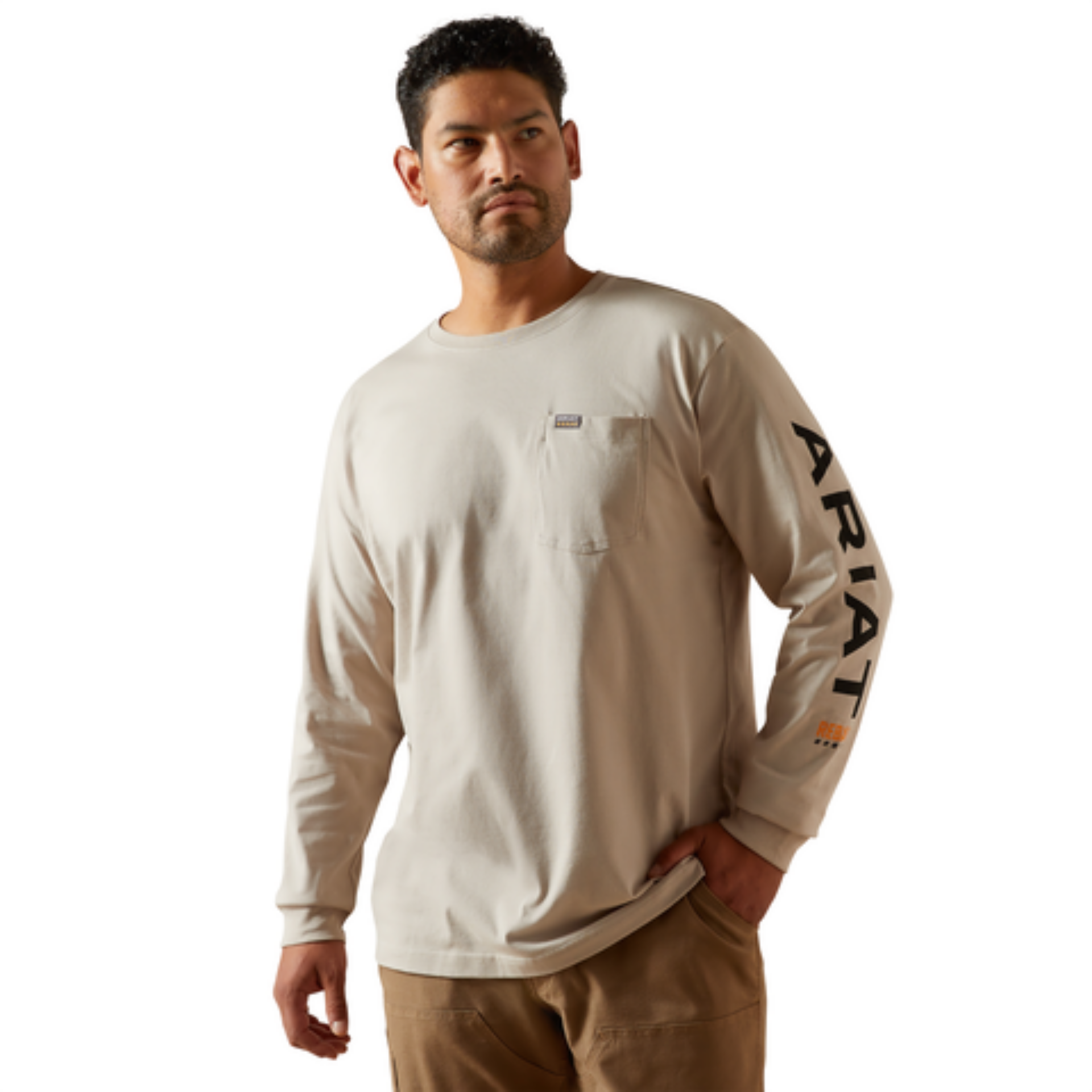 Picture of Ariat 10062756 Rebar Cotton Strong Standard Logo Pocket T-Shirt