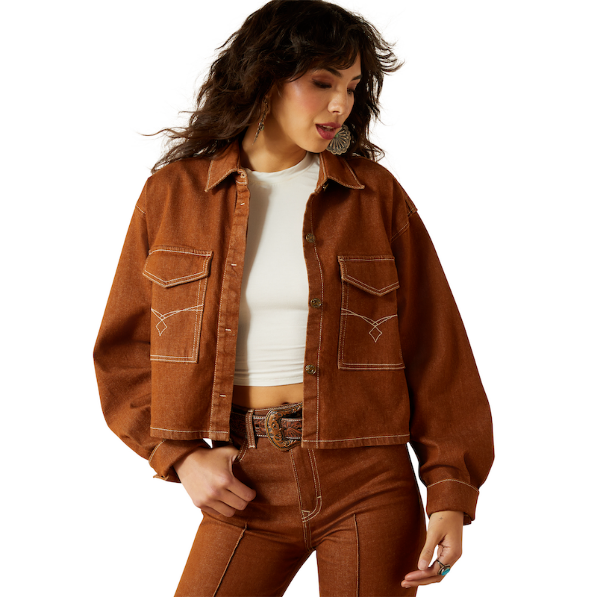 Picture of Ariat 10063166 Boxy Cropped Denim Jacket