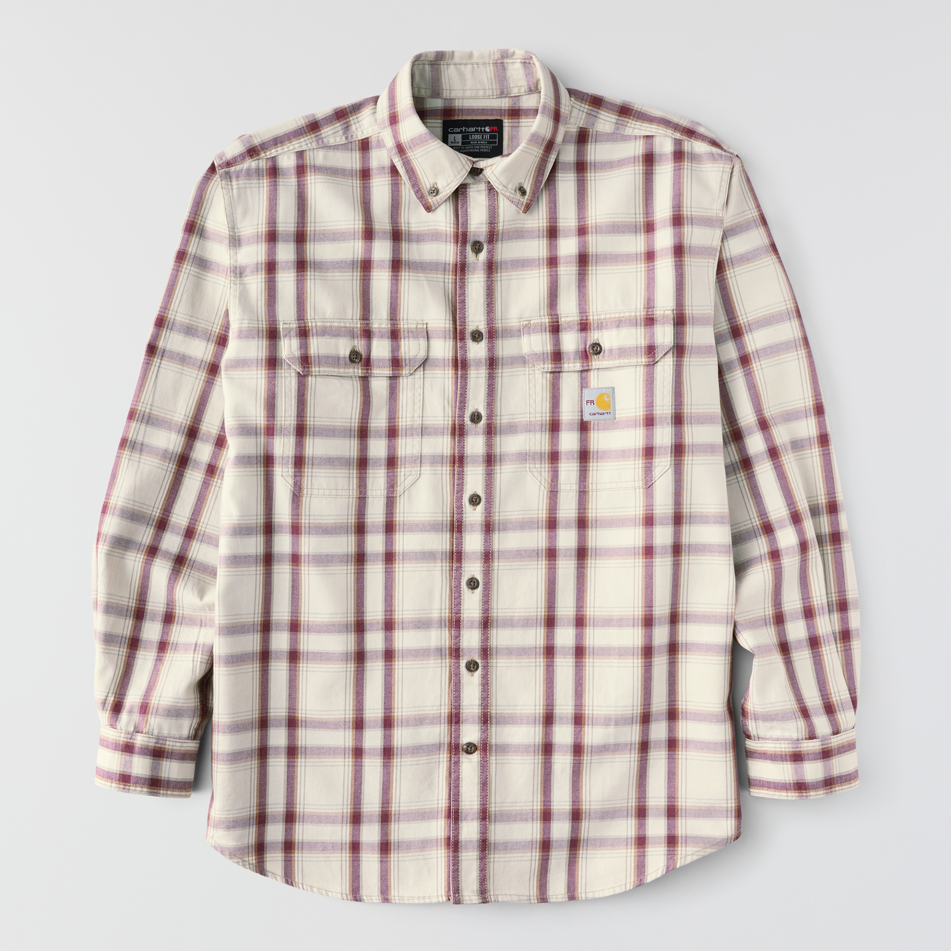 Picture of Carhartt 104507 Mens FR LS Plaid Shirt