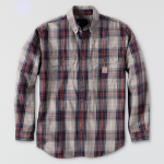 Picture of Carhartt 104507 Mens FR LS Plaid Shirt