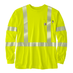 Picture of Carhartt 105784 Mens FR HV Force Loose LS Class 3 T-Shirt