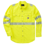 Picture of Carhartt 105785 Mens FR HV Force Twill LS Class 3 Shirt