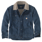 Picture of Carhartt 106323 Mens Relaxed Fit Denim Sherpa-Lined Jacket