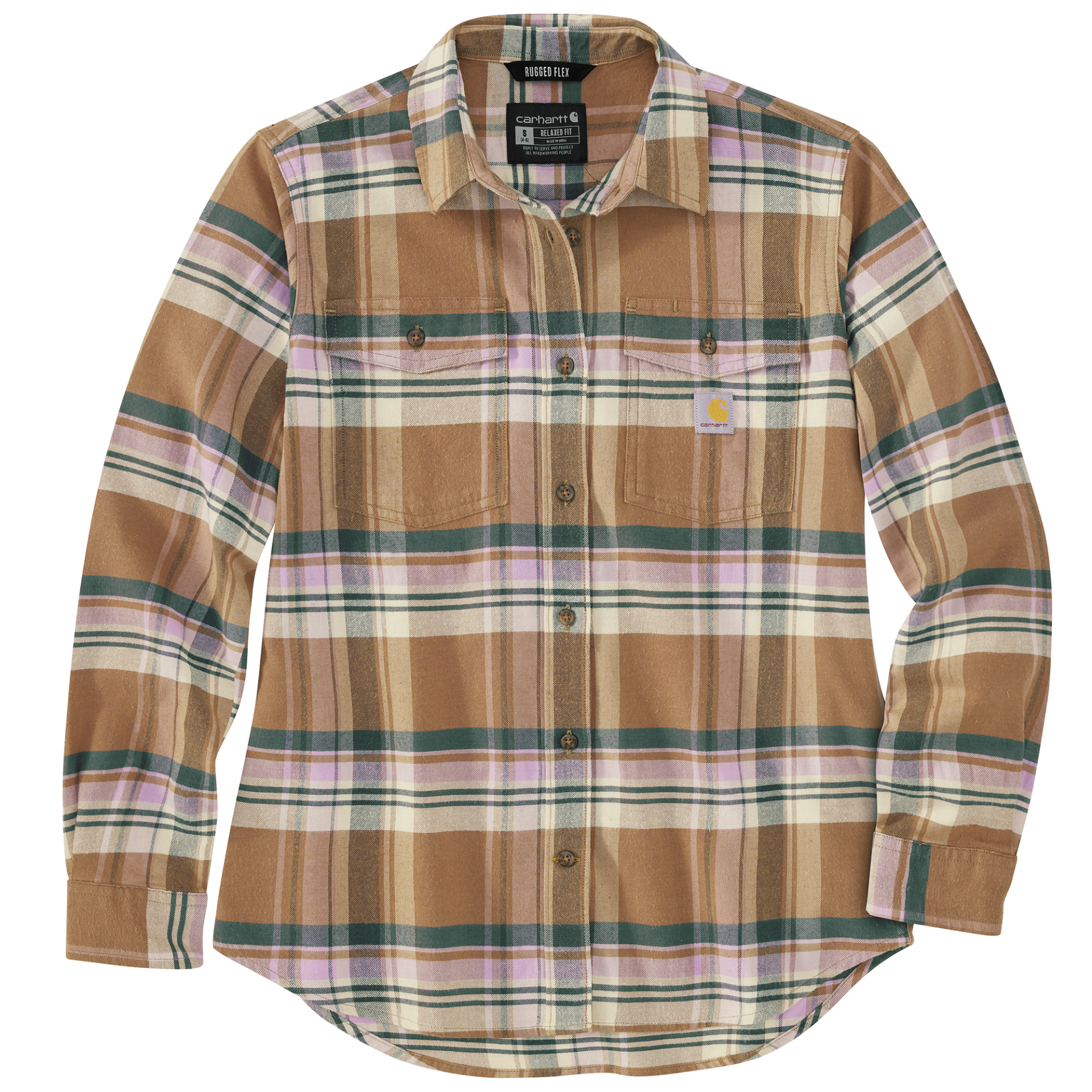 Picture of Carhartt 106447 Womens TENCEL Fiber Series Relaxed Fit Long-Sleeve Flannel Shirt