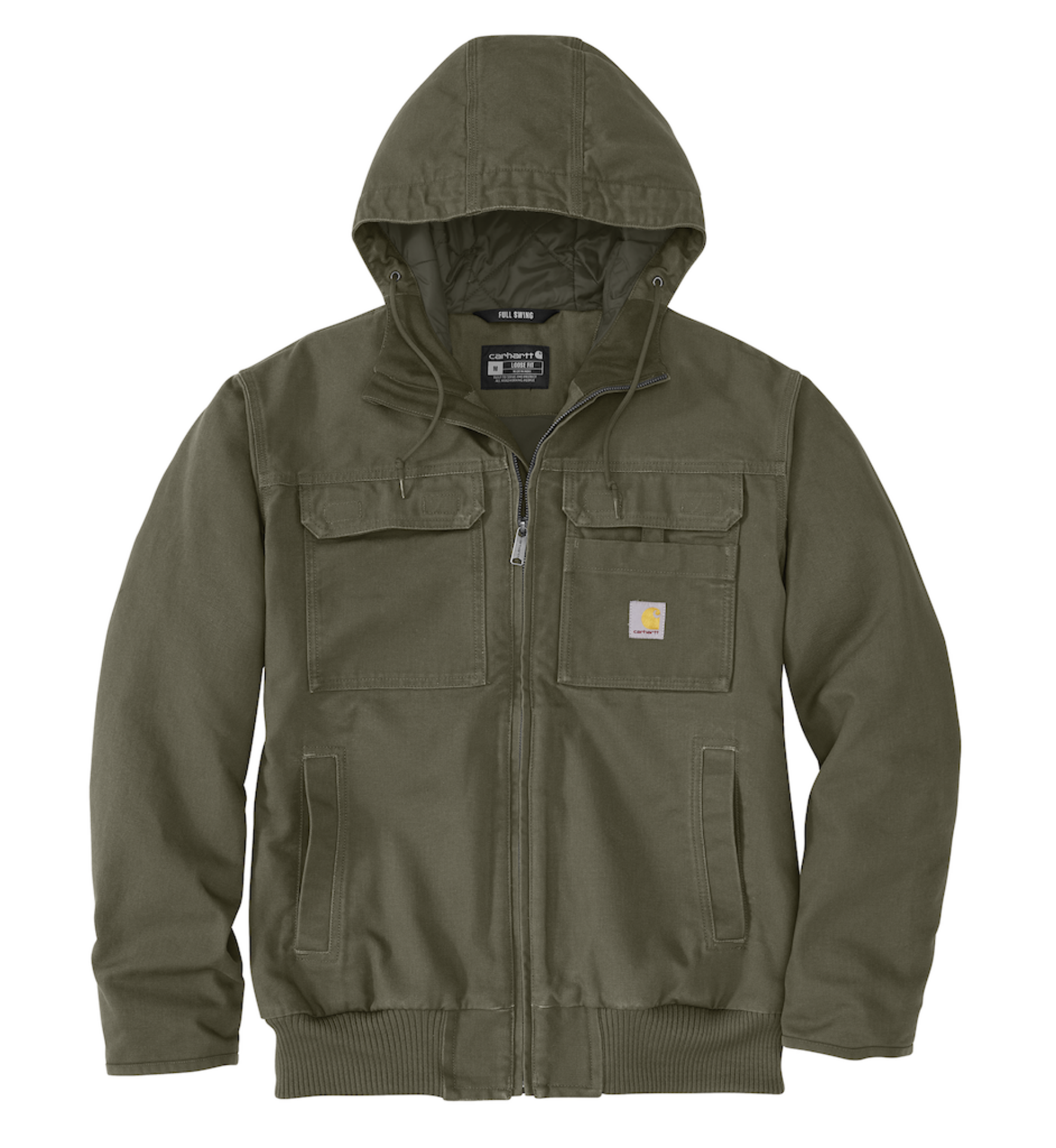 Picture of Carhartt 106980 Mens Full Swing Loose Fit Washed Duck Insulated Active Jac