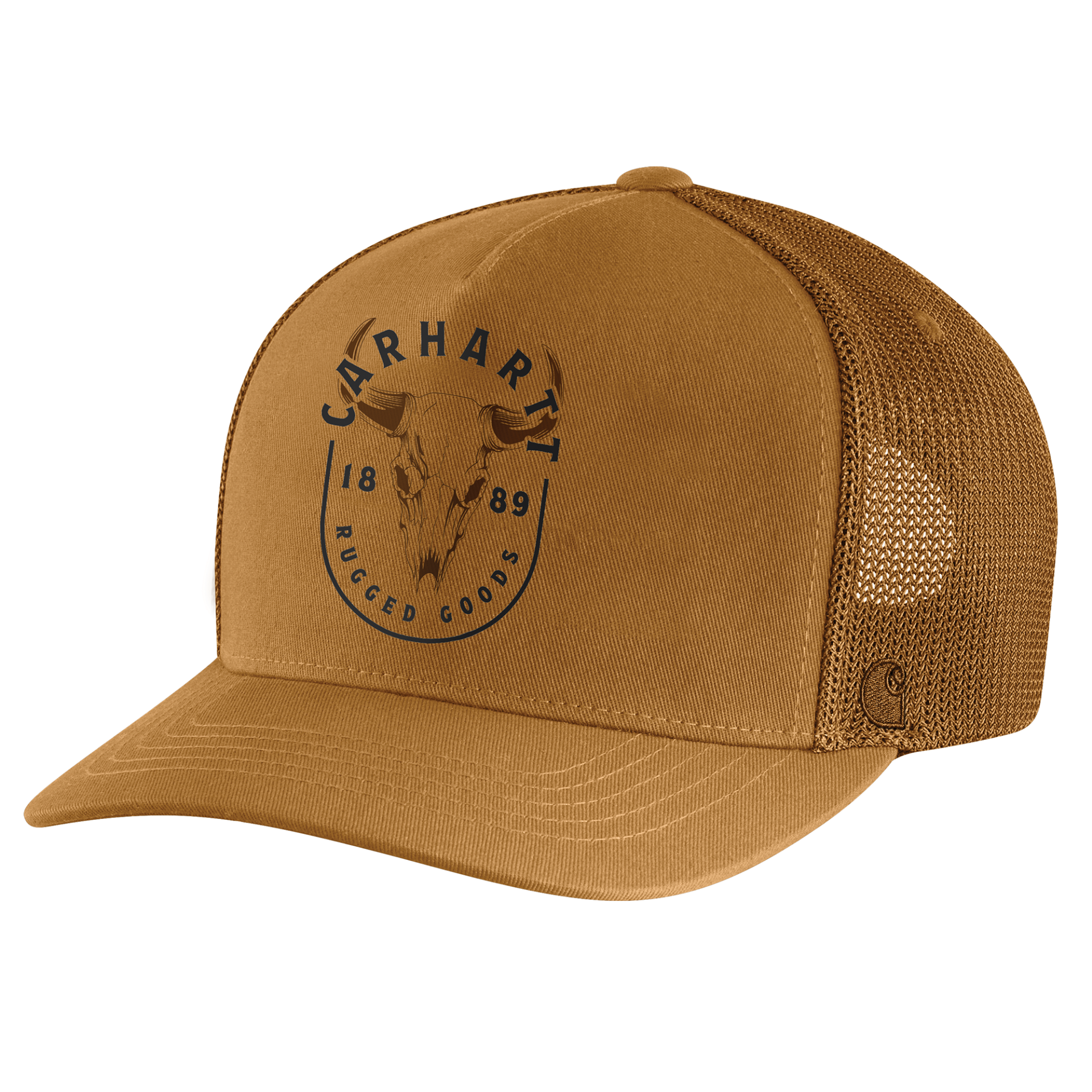 Picture of Carhartt 107474 Mens Canvas Mesh-Back Skull Graphic Cap