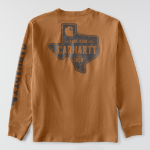 Picture of Carhartt 107689 Mens Loose Fit Heavyweight Long-Sleeve Pocket Texas Graphic T-Shirt