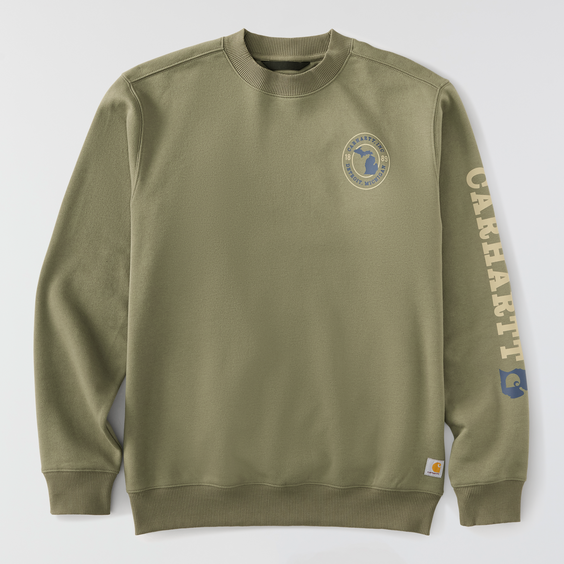 Picture of Carhartt 107693 Mens Sawyer Michigan Crewneck Sweatshirt