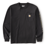 Picture of Carhartt 107696 Mens Loose Fit Heavyweight Long-Sleeve Pocket Sleeve Logo Graphic T-Shirt