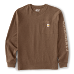 Picture of Carhartt 107696 Mens Loose Fit Heavyweight Long-Sleeve Pocket Sleeve Logo Graphic T-Shirt