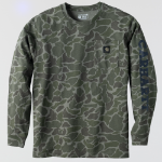 Picture of Carhartt 107696 Mens Loose Fit Heavyweight Long-Sleeve Pocket Sleeve Logo Graphic T-Shirt