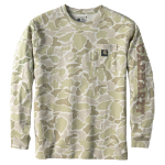 Picture of Carhartt 107696 Mens Loose Fit Heavyweight Long-Sleeve Pocket Sleeve Logo Graphic T-Shirt