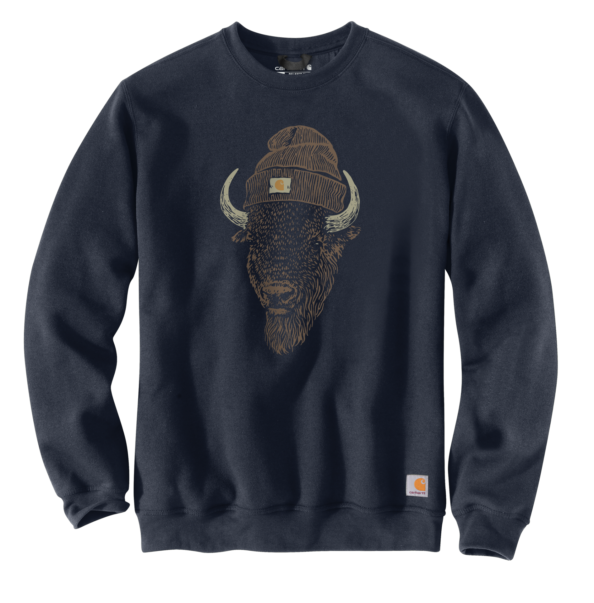 Picture of Carhartt 107732 Mens Sawyer Bison Crewneck Sweatshirt