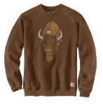 Picture of Carhartt 107732 Mens Sawyer Bison Crewneck Sweatshirt
