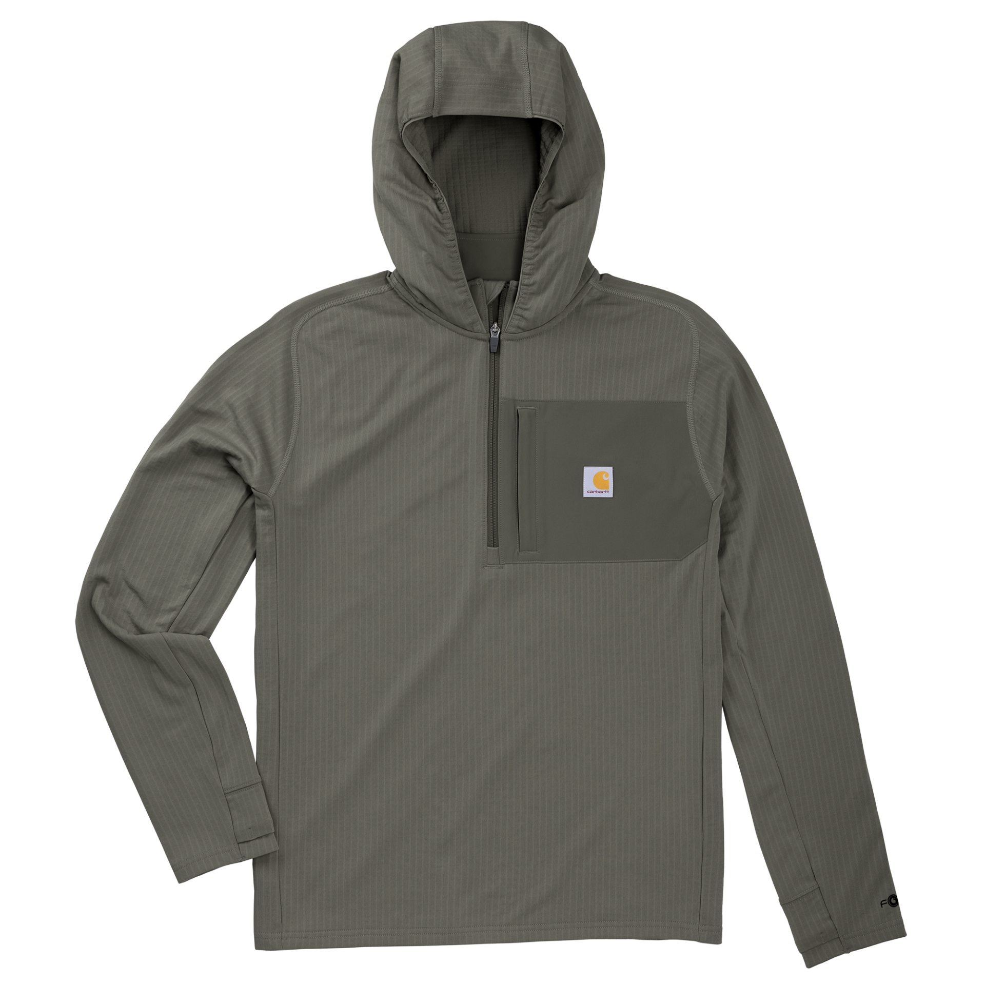 Picture of Carhartt 107741 Mens Force Ironwood Relaxed 1/2-Zip Hoodie
