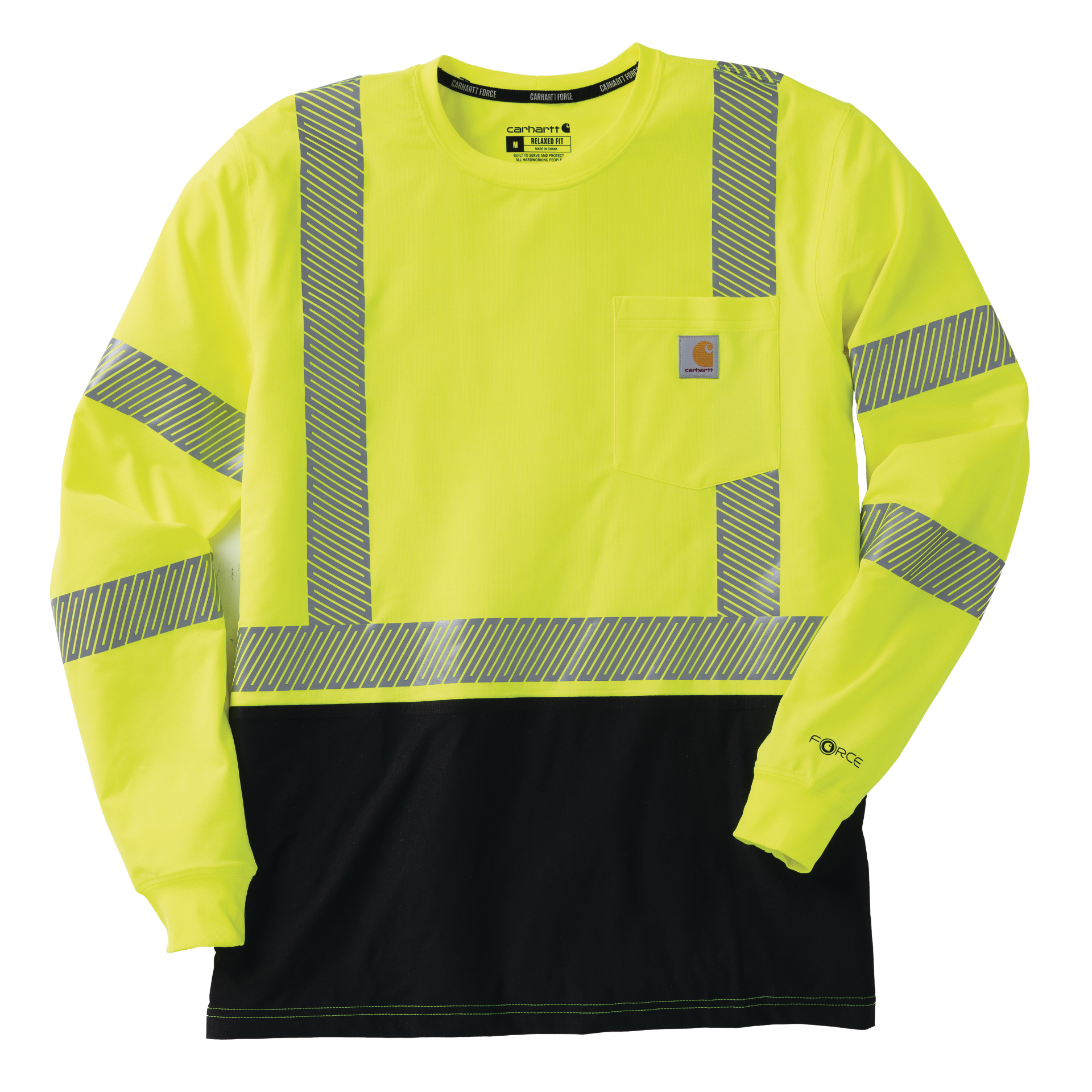 Picture of Carhartt 107813 Mens HV Force Relaxed LS Class 3 T-Shirt