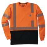Picture of Carhartt 107813 Mens HV Force Relaxed LS Class 3 T-Shirt