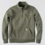 Picture of Carhartt 108362 Womens Clarksburg Quarter-Zip Camo Graphic Sweatshirt