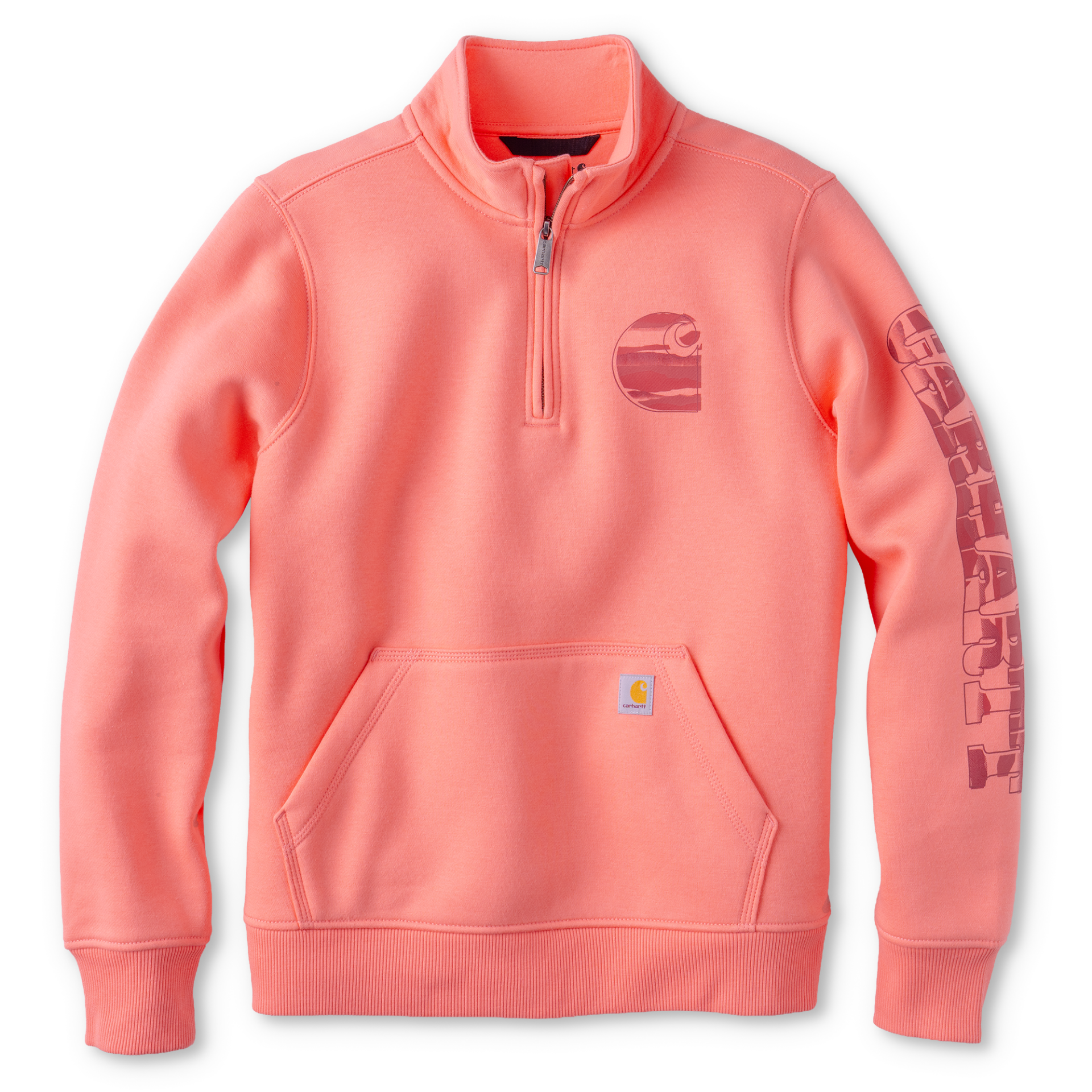 Picture of Carhartt 108362 Womens Clarksburg Quarter-Zip Camo Graphic Sweatshirt