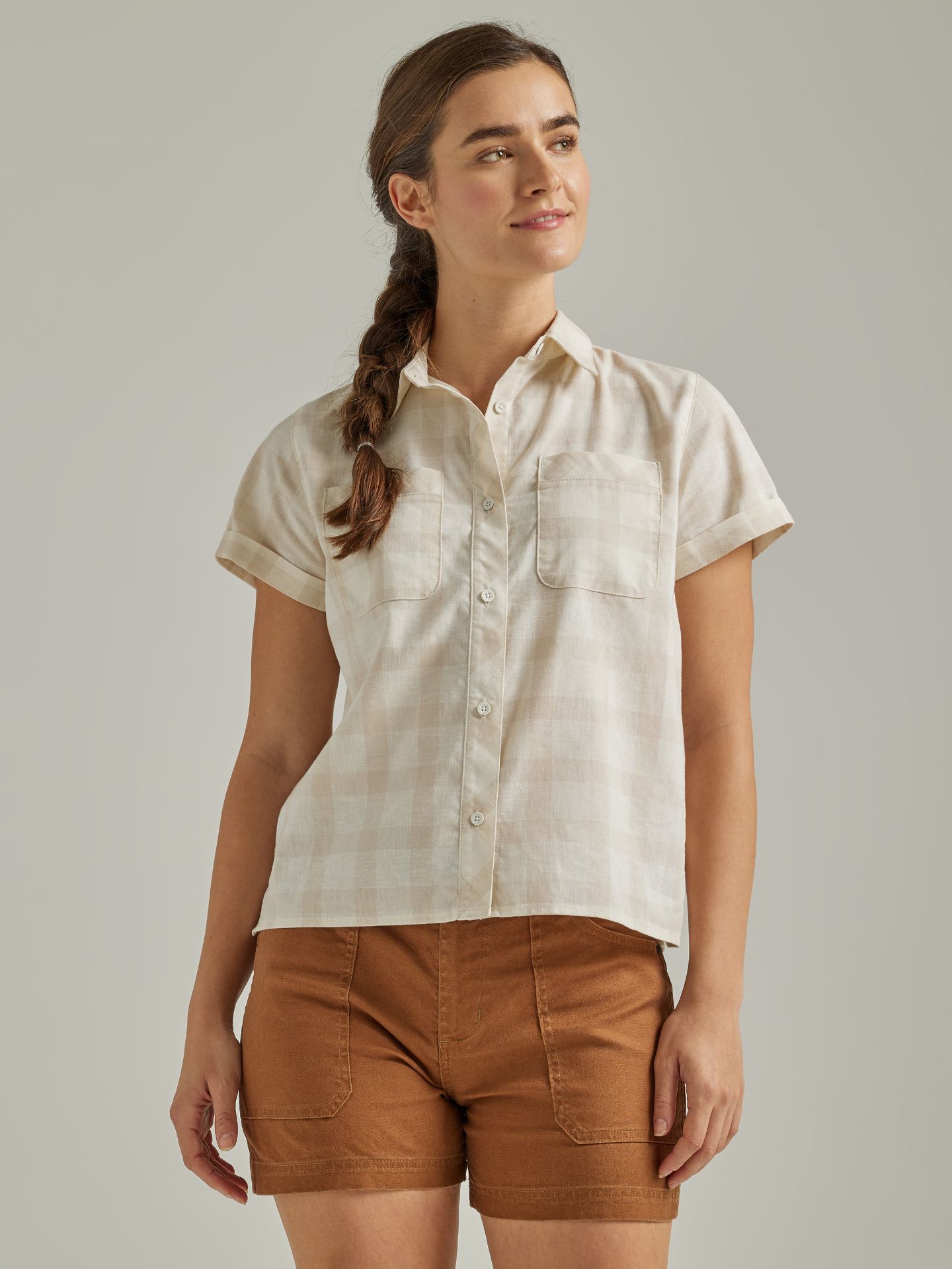 Picture of Wrangler 112333850 ATG -x- Womens Short Sleeve Breeze Shirt
