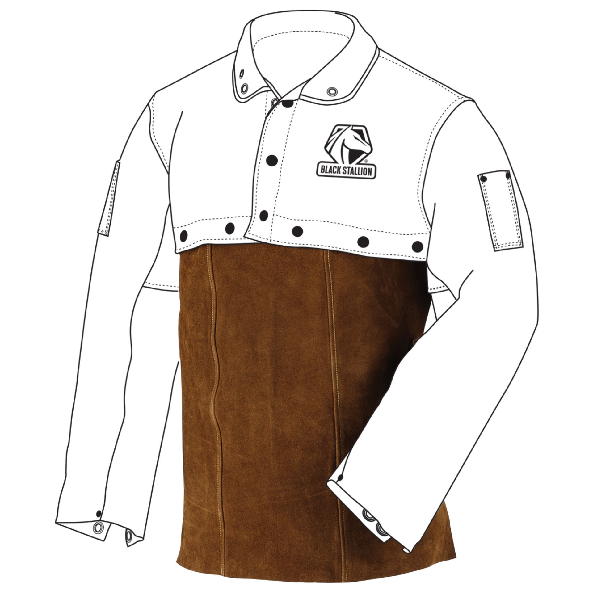 Picture of Black Stallion 14WB SIDE SPLIT COWHIDE LEATHER 14 INCH WELDING BIB