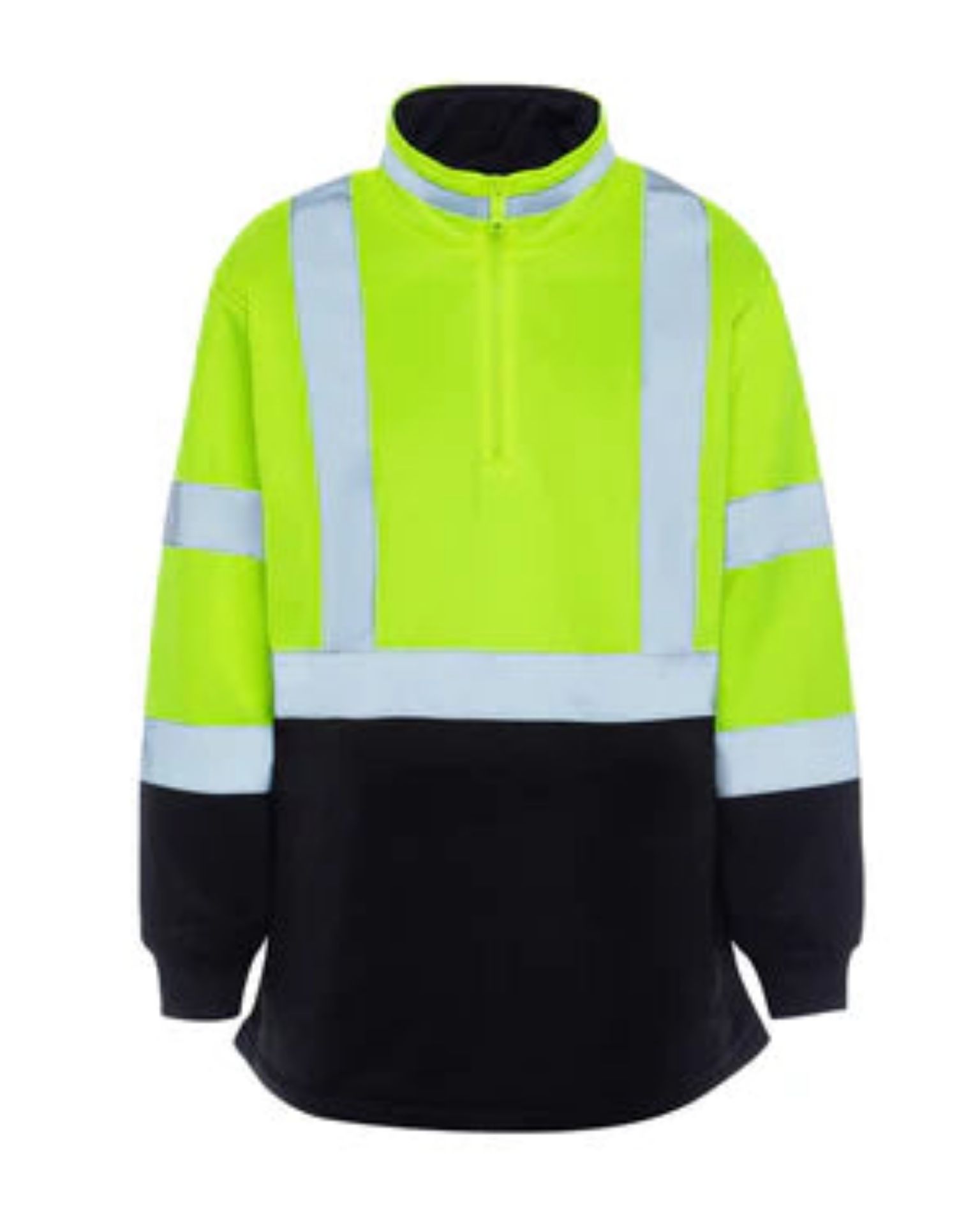 Picture of Occunomix UHV667 WOMEN'S BLACK BOTTOM QUARTER-ZIP PULLOVER SOFTSHELL - Type R Class 2