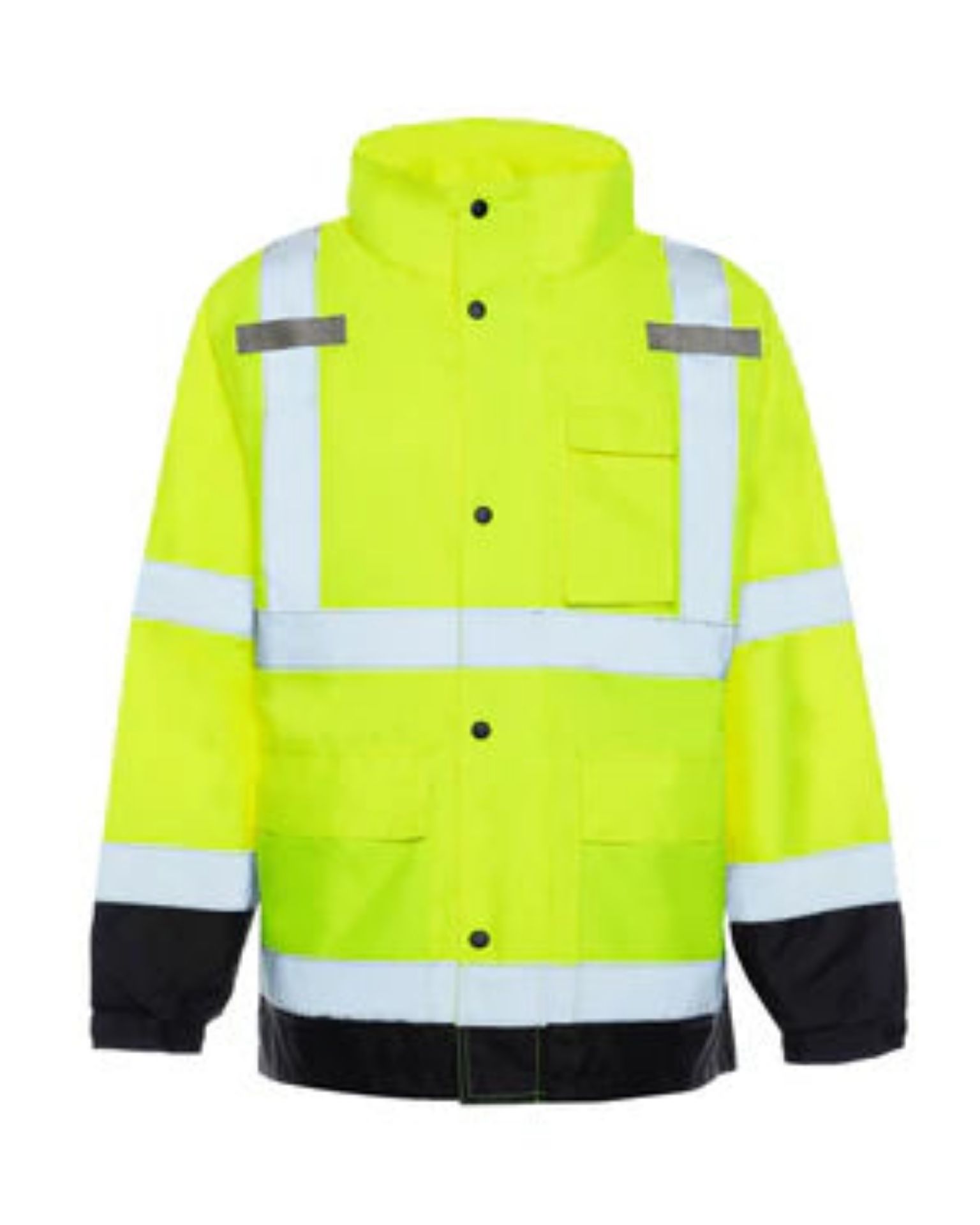Picture of Occunomix UHVR642 BLACK BOTTOM RAIN JACKET - Type R Class 3